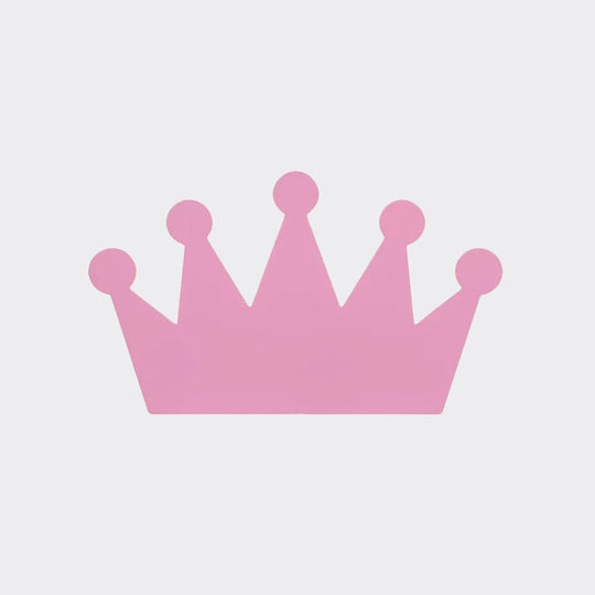 Cartoon LED Wall Sconce for Kids' Bedroom - Wooden Crown Design in Yellow/Pink