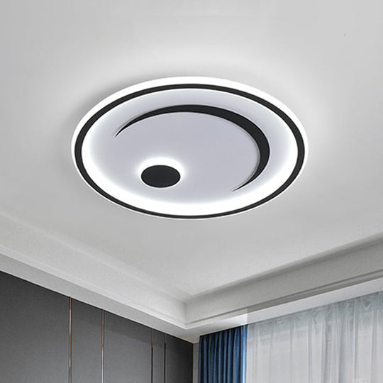 Nordic LED Flush Mount Light in Black/Gold or White/Warm - Bedroom Lighting Fixture