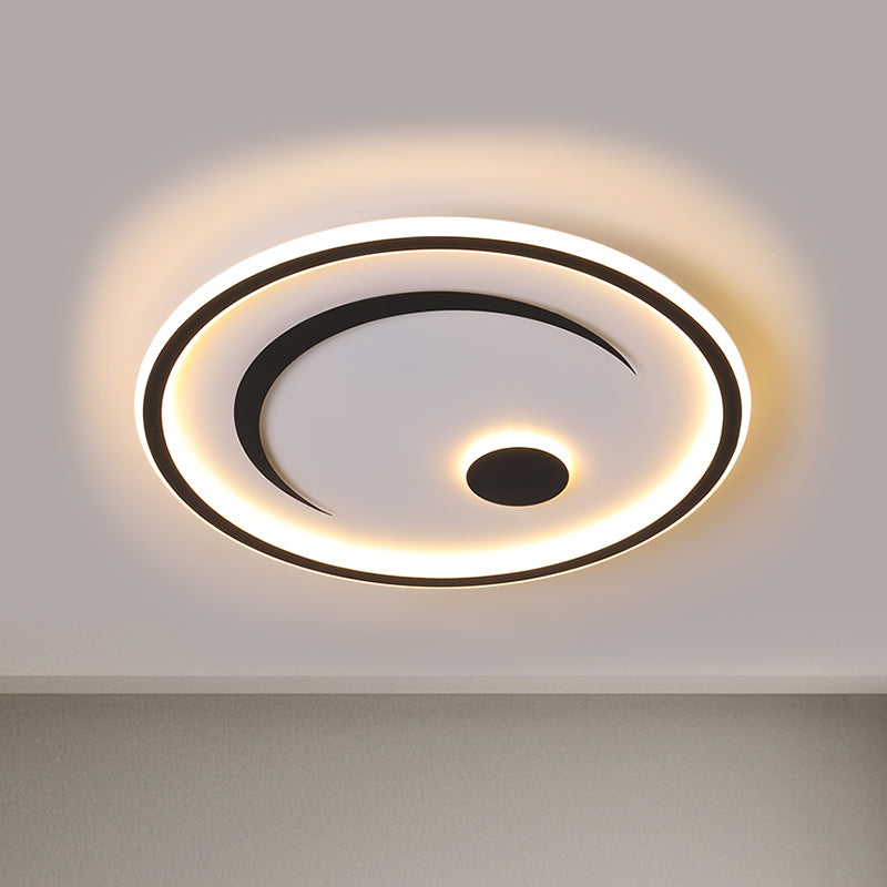 Nordic LED Flush Mount Light in Black/Gold or White/Warm - Bedroom Lighting Fixture