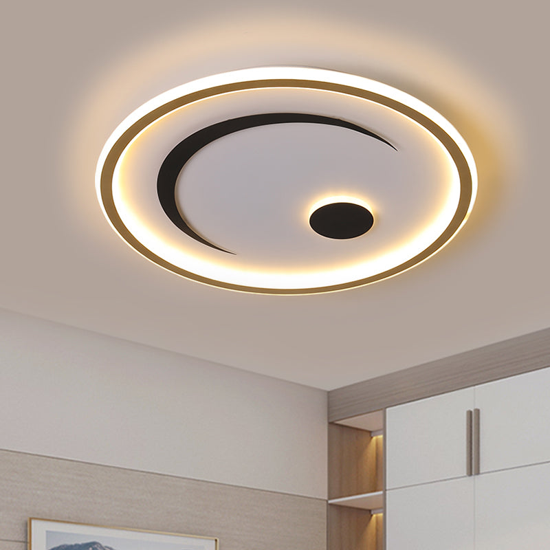 Nordic LED Flush Mount Light in Black/Gold or White/Warm - Bedroom Lighting Fixture