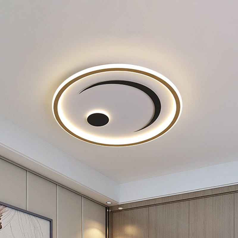 Nordic LED Flush Mount Light in Black/Gold or White/Warm - Bedroom Lighting Fixture
