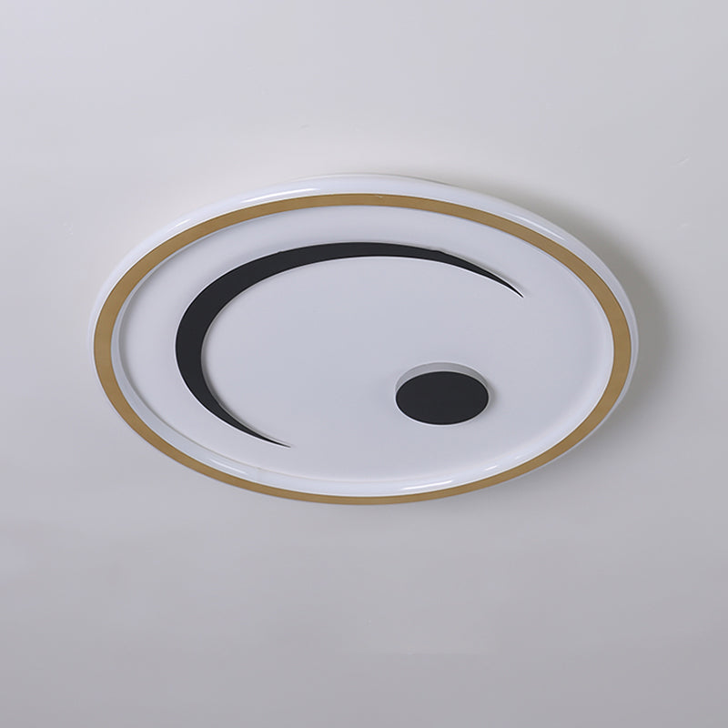 Nordic LED Flush Mount Light in Black/Gold or White/Warm - Bedroom Lighting Fixture