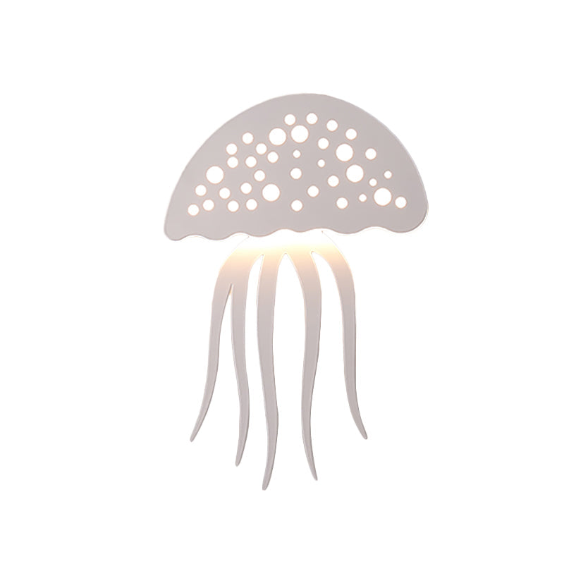 Jellyfish-Shaped LED Wall Lamp: Modern Cartoon Metal Sconce Light for Living Room