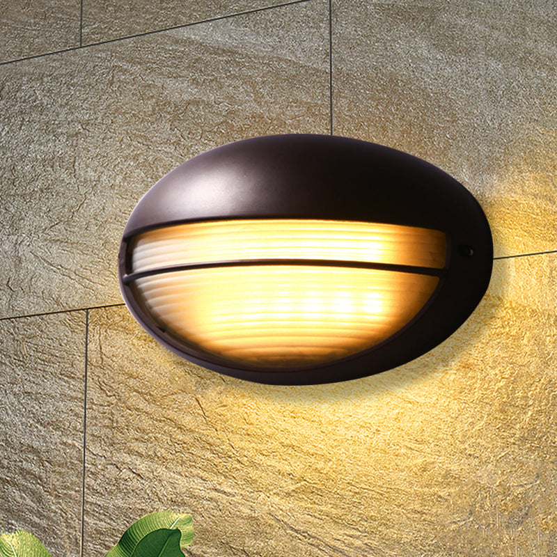 Farmhouse Flush Wall Sconce with Frosted Ribbed Glass & 1 Light