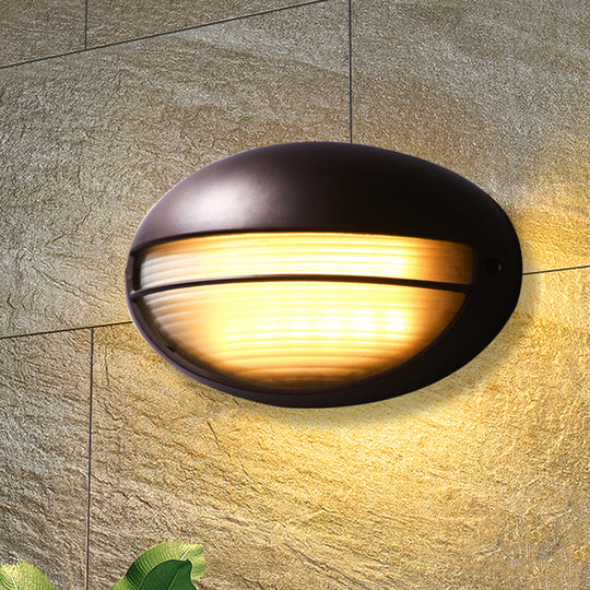 Farmhouse Flush Wall Sconce with Frosted Ribbed Glass & 1 Light