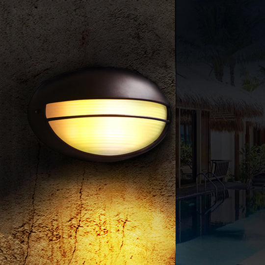 Farmhouse Flush Wall Sconce with Frosted Ribbed Glass & 1 Light