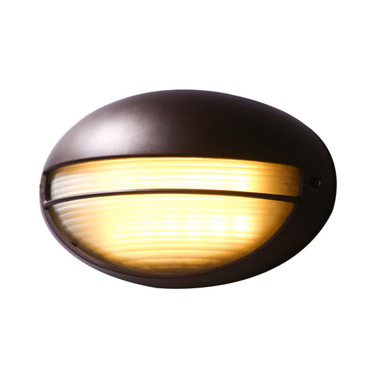 Farmhouse Flush Wall Sconce with Frosted Ribbed Glass & 1 Light