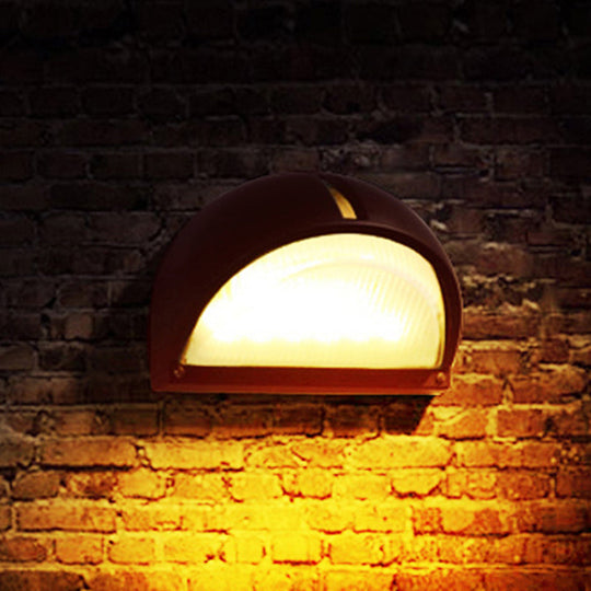 Farmhouse Flush Wall Sconce with Frosted Ribbed Glass & 1 Light