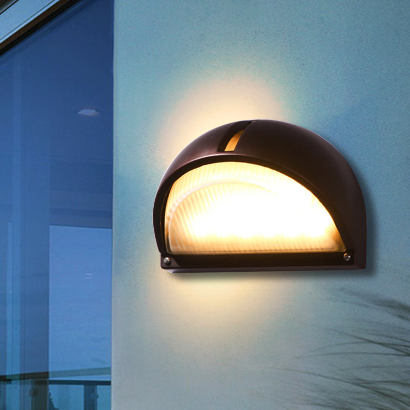 Farmhouse Flush Wall Sconce with Frosted Ribbed Glass & 1 Light