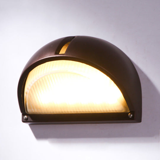 Farmhouse Flush Wall Sconce with Frosted Ribbed Glass & 1 Light