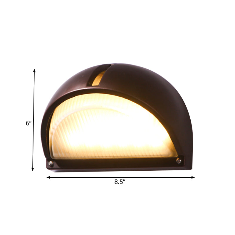 Farmhouse Flush Wall Sconce with Frosted Ribbed Glass & 1 Light