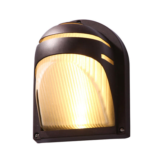 Farmhouse Flush Wall Sconce with Frosted Ribbed Glass & 1 Light