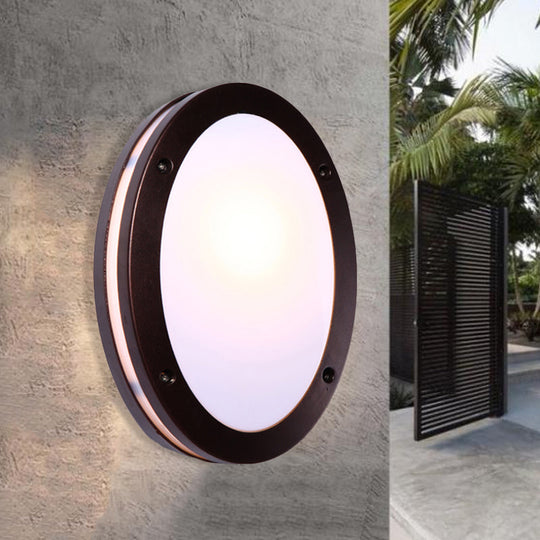 Rustic Opal Glass Wall Sconce with Dark Coffee Diamond Design - 1-Light Balcony Lighting Fixture