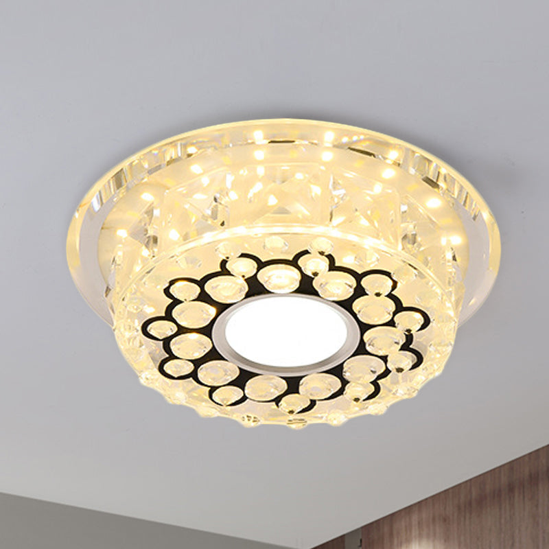 LED Crystal Ceiling Light with Bubble Pattern - Modern Flush Mount Fixture