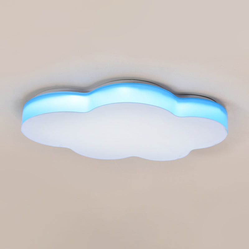 Kids Room Cartoon LED Cloud Ceiling Light in Acrylic, Flushmount Design, White/Red/Yellow