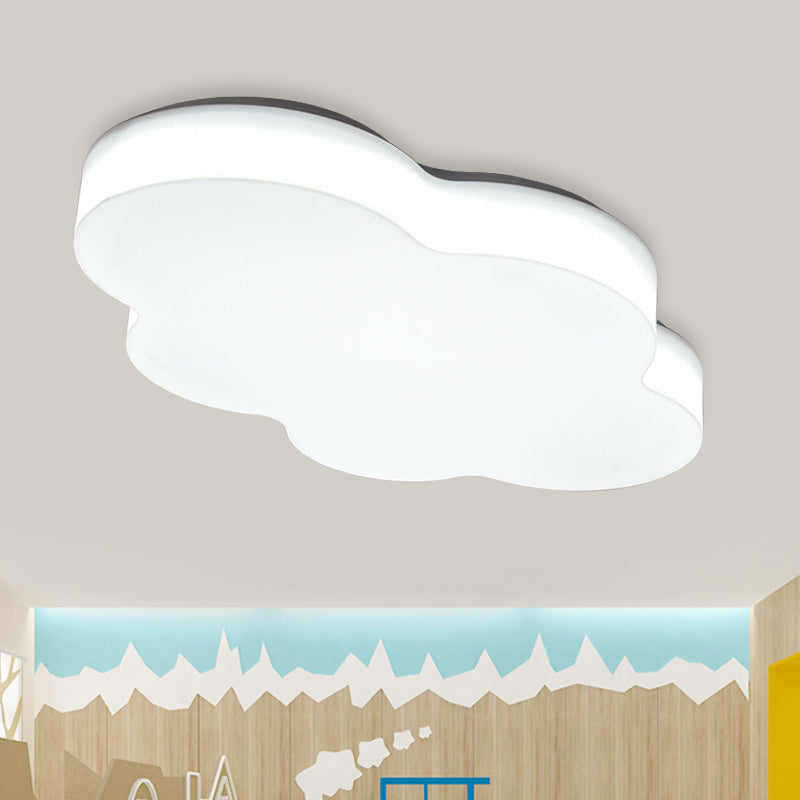 Kids Room Cartoon LED Cloud Ceiling Light in Acrylic, Flushmount Design, White/Red/Yellow
