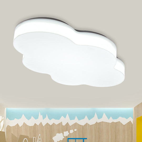 Kids Room Cartoon LED Cloud Ceiling Light in Acrylic, Flushmount Design, White/Red/Yellow