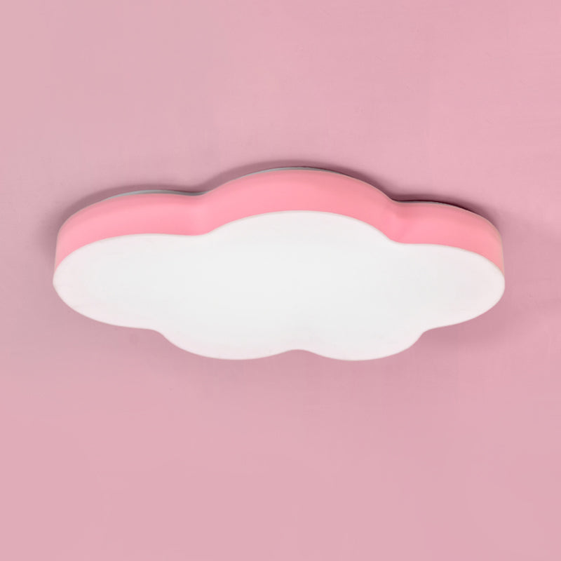 Kids Room Cartoon LED Cloud Ceiling Light in Acrylic, Flushmount Design, White/Red/Yellow