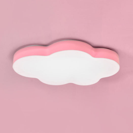 Kids Room Cartoon LED Cloud Ceiling Light in Acrylic, Flushmount Design, White/Red/Yellow