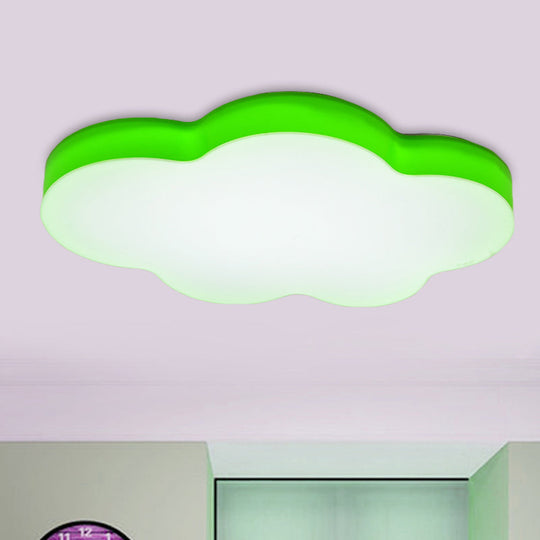 Kids Room Cartoon LED Cloud Ceiling Light in Acrylic, Flushmount Design, White/Red/Yellow