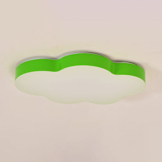 Kids Room Cartoon LED Cloud Ceiling Light in Acrylic, Flushmount Design, White/Red/Yellow
