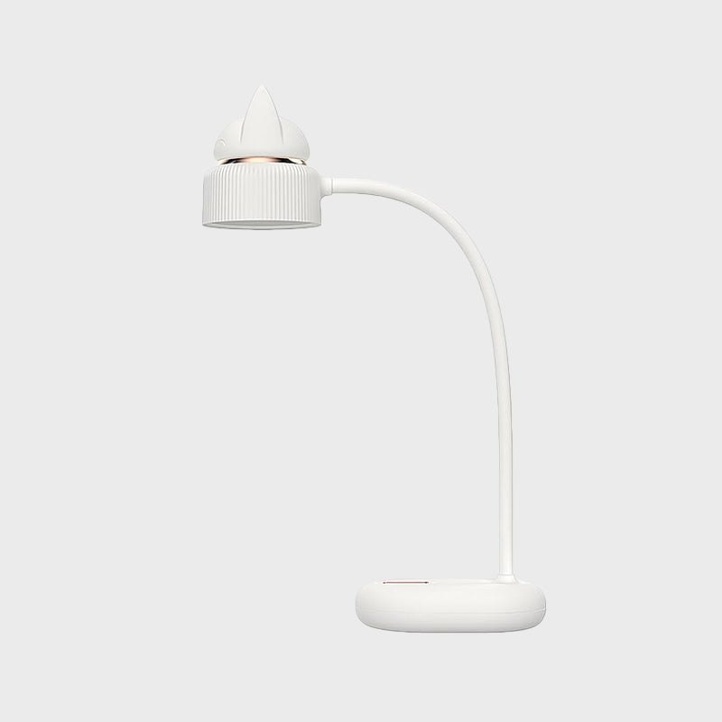 Children's USB Rechargeable LED Nightstand Light: White/Pink/Green Cat Rotating Table Lamp