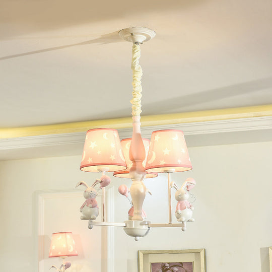 Contemporary Tapered Shade Hanging Ceiling Lamp - Stylish Fabric Light Fixture for Bedroom