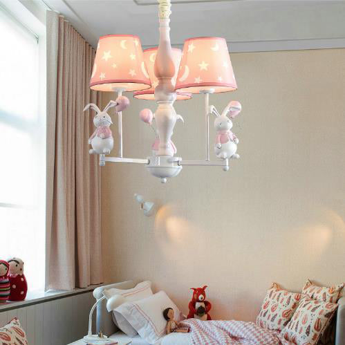 Contemporary Tapered Shade Hanging Ceiling Lamp - Stylish Fabric Light Fixture for Bedroom