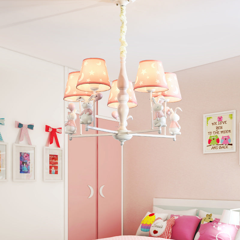 Contemporary Tapered Shade Hanging Ceiling Lamp - Stylish Fabric Light Fixture for Bedroom