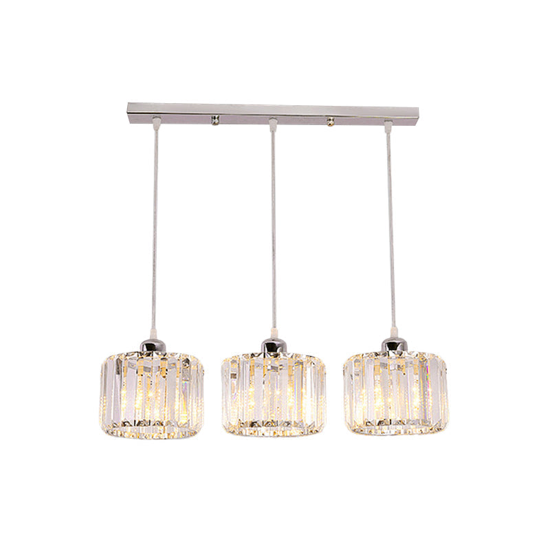Modernist Lobby Pendant Light with Clustered Crystal Shades - Choose from 3, 8, or 10 Head Options