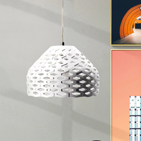 Modernist Gypsum Suspension Lamp with Domed Pendulum Design - White, 1 Head