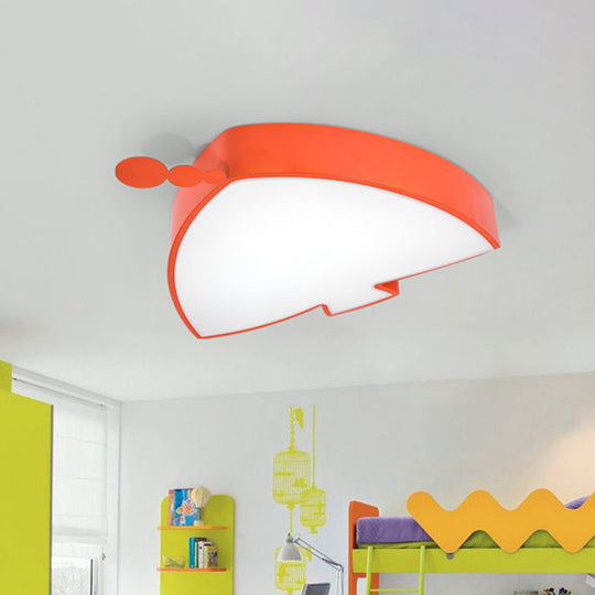 Triangle Fish Kids Play Room Orange LED Cartoon Ceiling Light Fixture