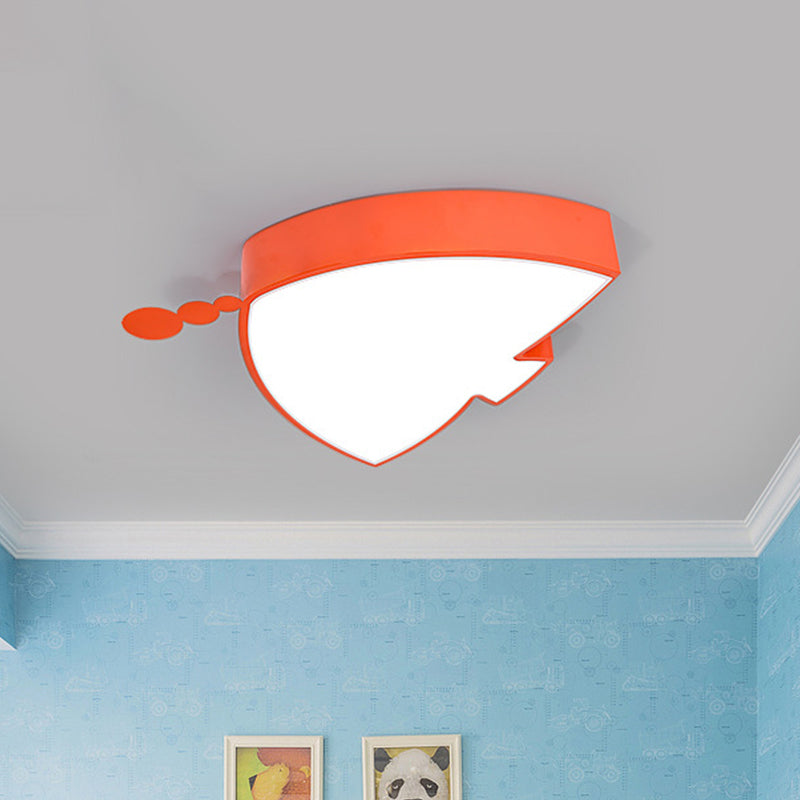 Triangle Fish Kids Play Room Orange LED Cartoon Ceiling Light Fixture
