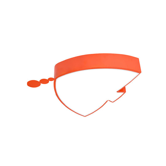 Triangle Fish Kids Play Room Orange LED Cartoon Ceiling Light Fixture