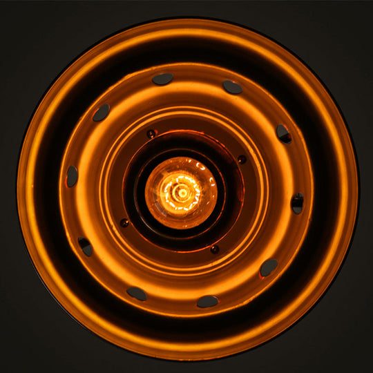 Rustic Barn Pendant Light with One Hanging Wrought Iron Fixture and Hole Design in Weathered Copper