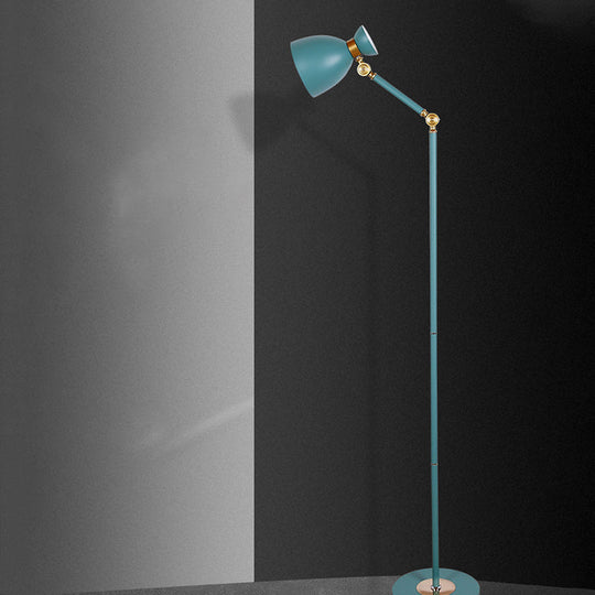 Macaron Metallic Flare Floor Lamp: Wide, Rotatable Arm, 1 Light, Black/Pink/White
