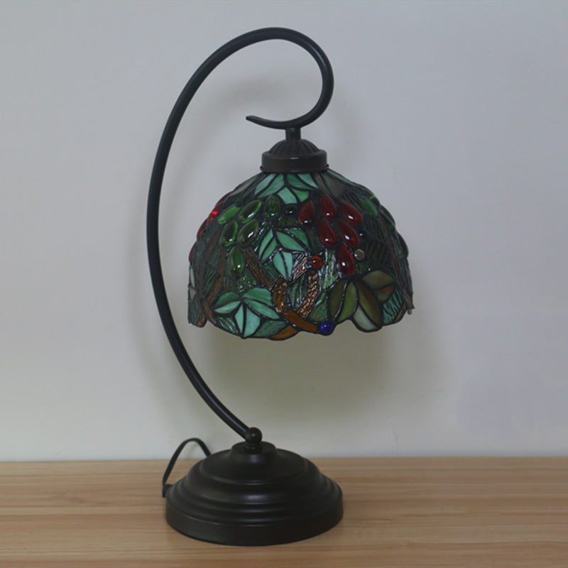 Victorian Grape Hand Cut Glass Night Lamp - Elegant and Compact Bedroom Light