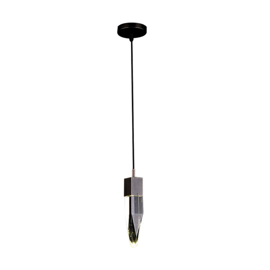 Modern Crystal Ceiling Light with Ice Block Design - Black Finish