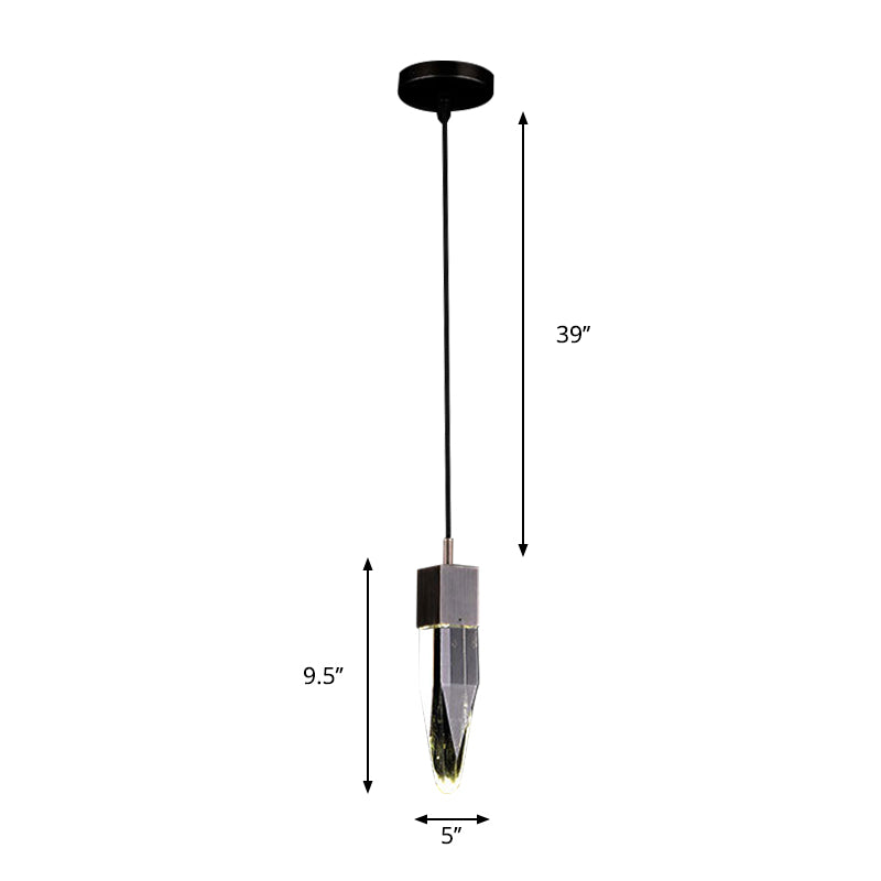 Modern Crystal Ceiling Light with Ice Block Design - Black Finish