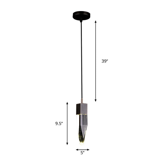 Modern Crystal Ceiling Light with Ice Block Design - Black Finish