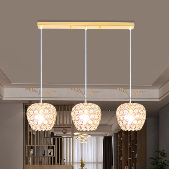 Modern Gold Crystal Pendant Cluster with Apple-Inspired Design - Perfect for Restaurant Ceilings