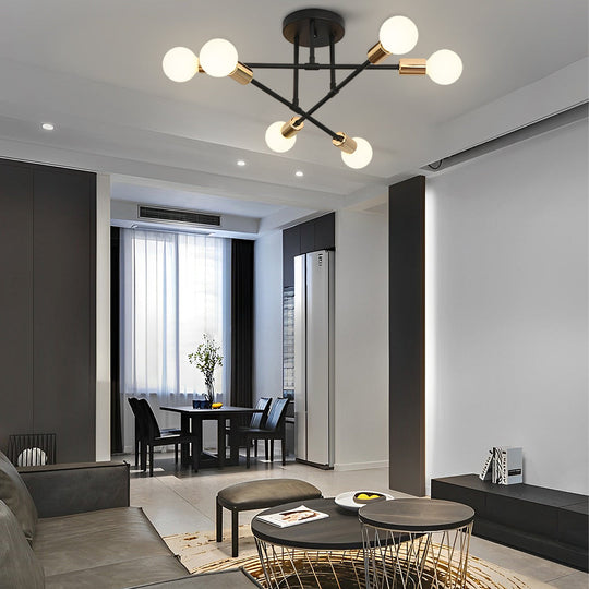 Elegant 6 Light Flush Mount LED Ceiling Light with E26 E27 Base