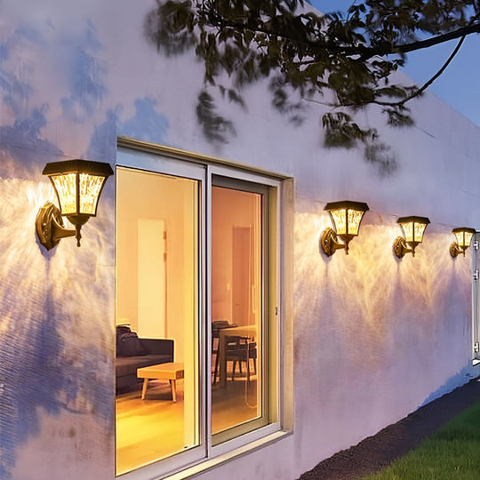 Solar LED Outdoor Wall Sconce with Touch Switch