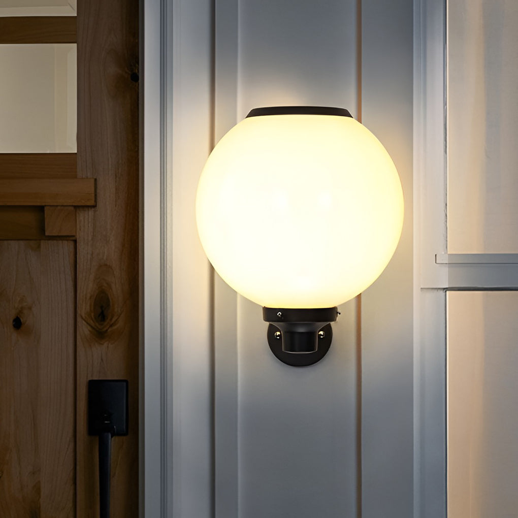 Round Three Step Dimming LED Solar Wall Lights – Waterproof Outdoor Lamp