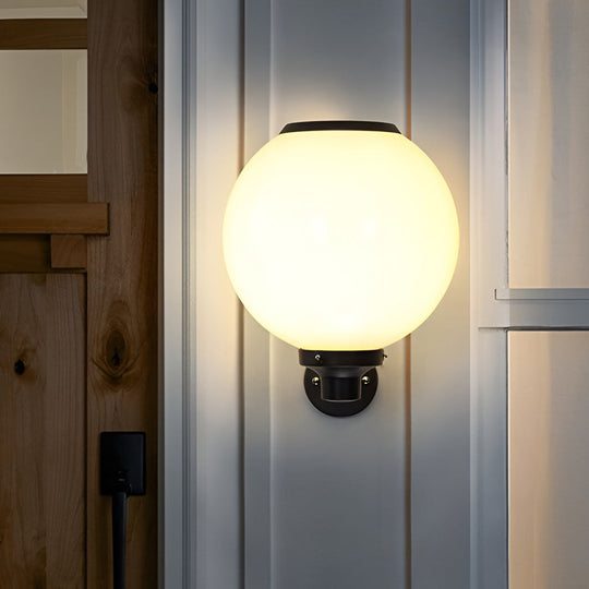 Round Three Step Dimming LED Solar Wall Lights – Waterproof Outdoor Lamp