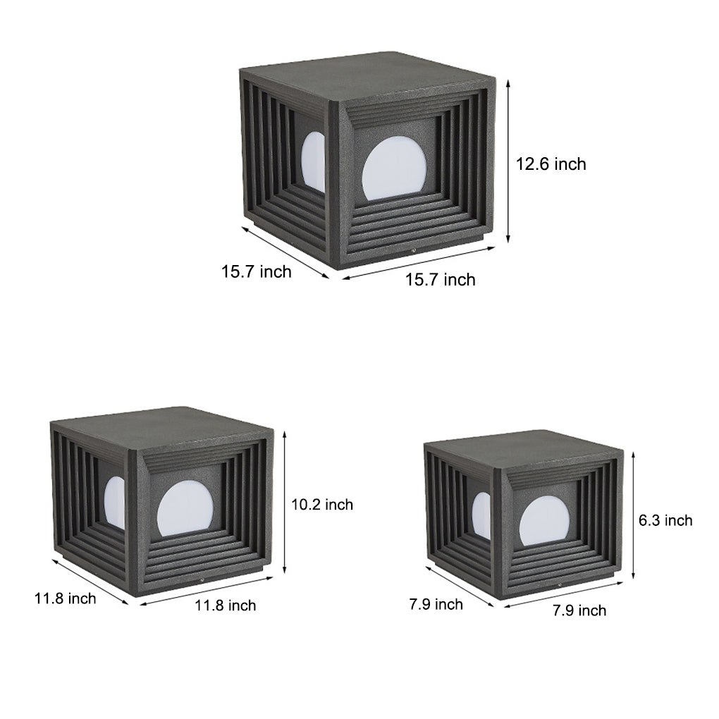 Square Solar Powered Waterproof LED Fence Post Lights