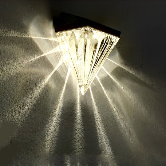 2PCS Geometric LED Solar Wall Lamp Waterproof Outdoor Wall Lights