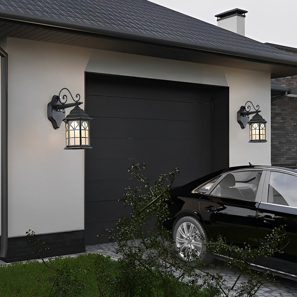 Retro Waterproof Dimmable Solar Wall Lamp with Remote Outdoor Sconce