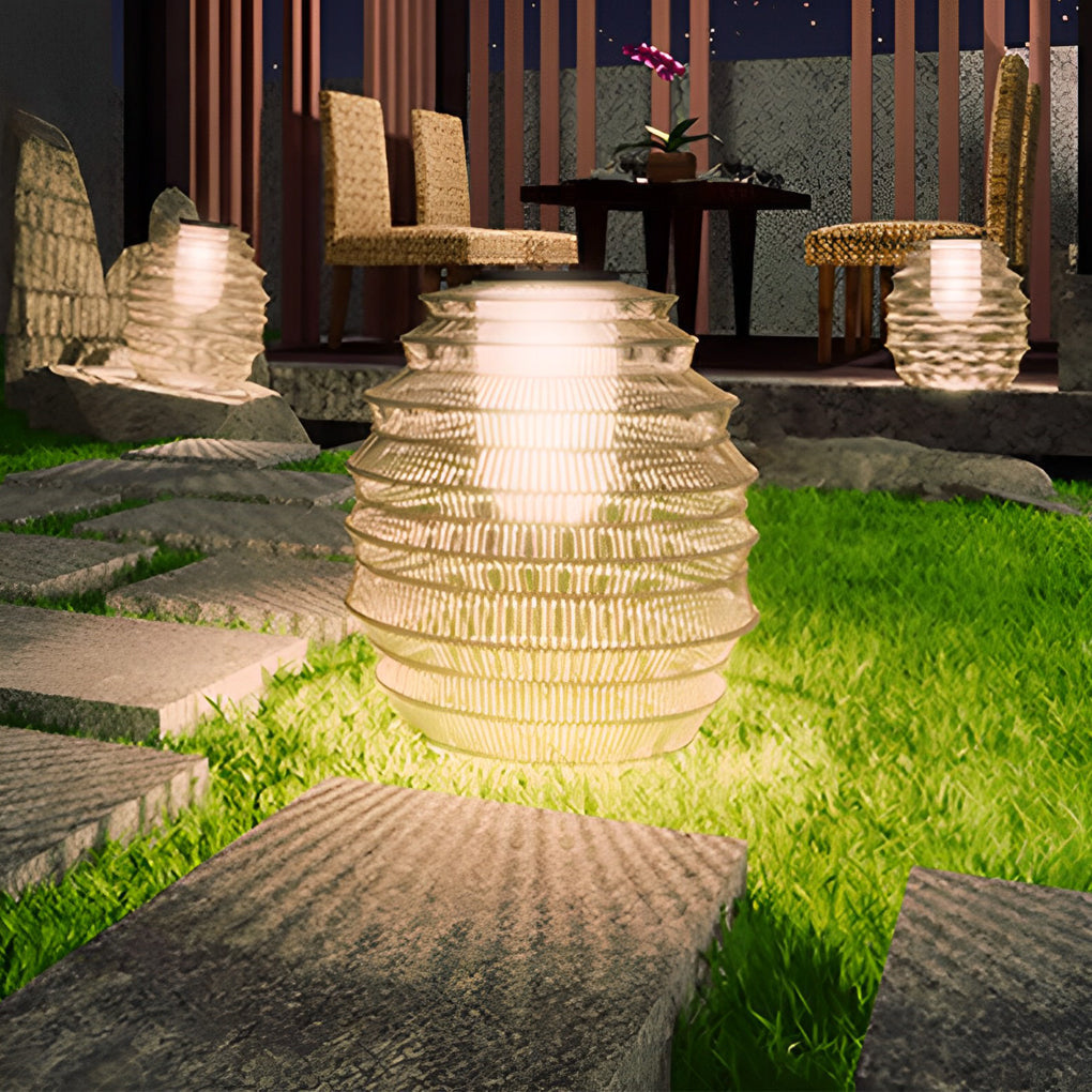 Waterproof Handwoven Rattan Solar Outdoor Lantern