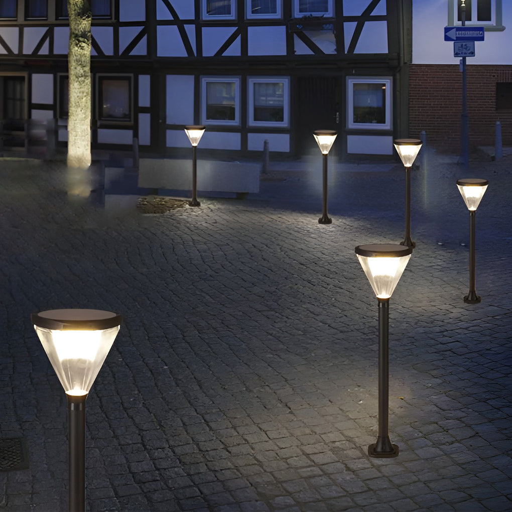 Cone-Shaped Solar LED Outdoor Pathway Light